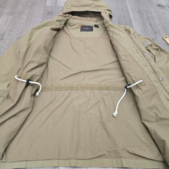 Men's  Hooded Field Jacket Tan Cotton Utility L Fall Winter Outdoor Layering - Picture 7 of 10